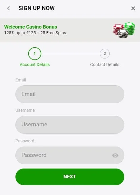 Процесс регистрации в казино Zodiac Bet