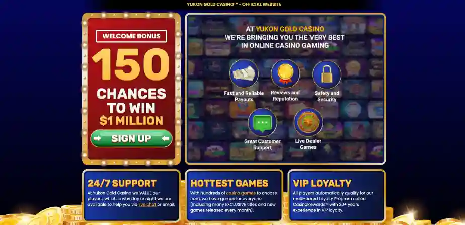 Yukon Gold Casino kodulehekülg